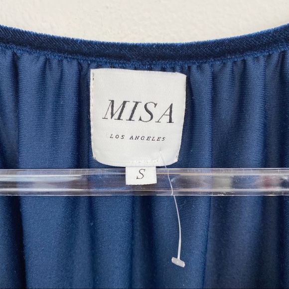 Misa Luca Navy Velvet Embroidered Shift Dress - Picture 5 of 10